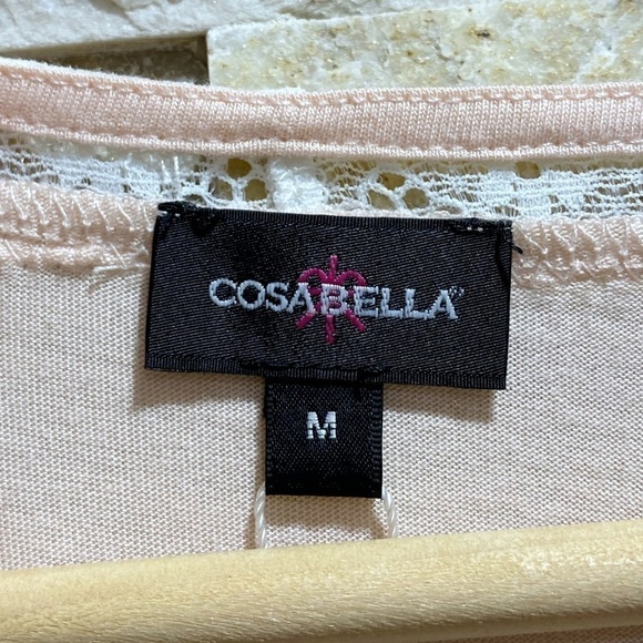 COSABELLA lace trim flirty sleep robe rose dawn - Picture 8 of 15